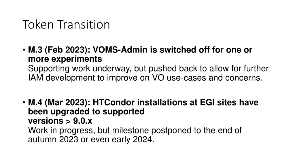 token transition