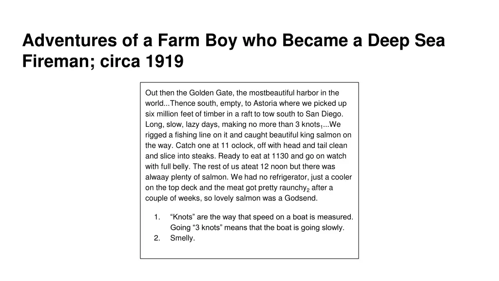 adventures of a farm boy who became a deep