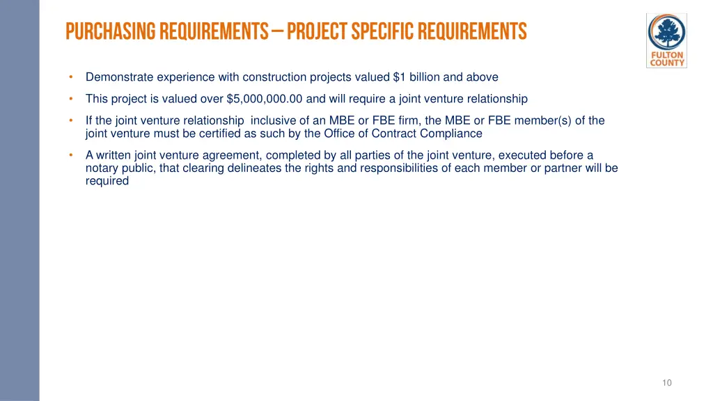 demonstrate experience with construction projects