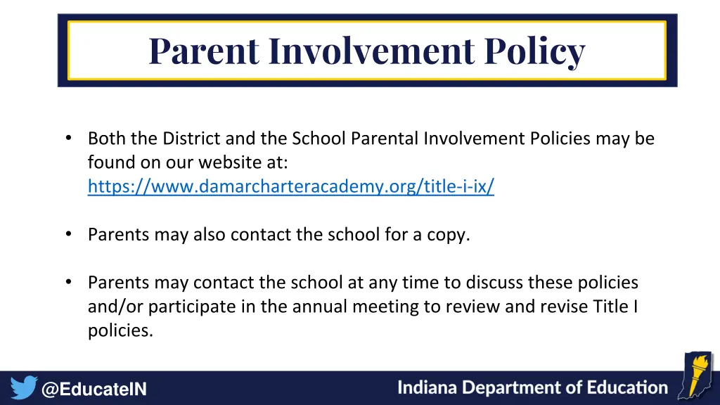parent involvement policy