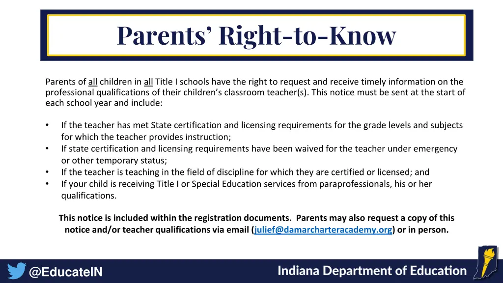 parents right to know