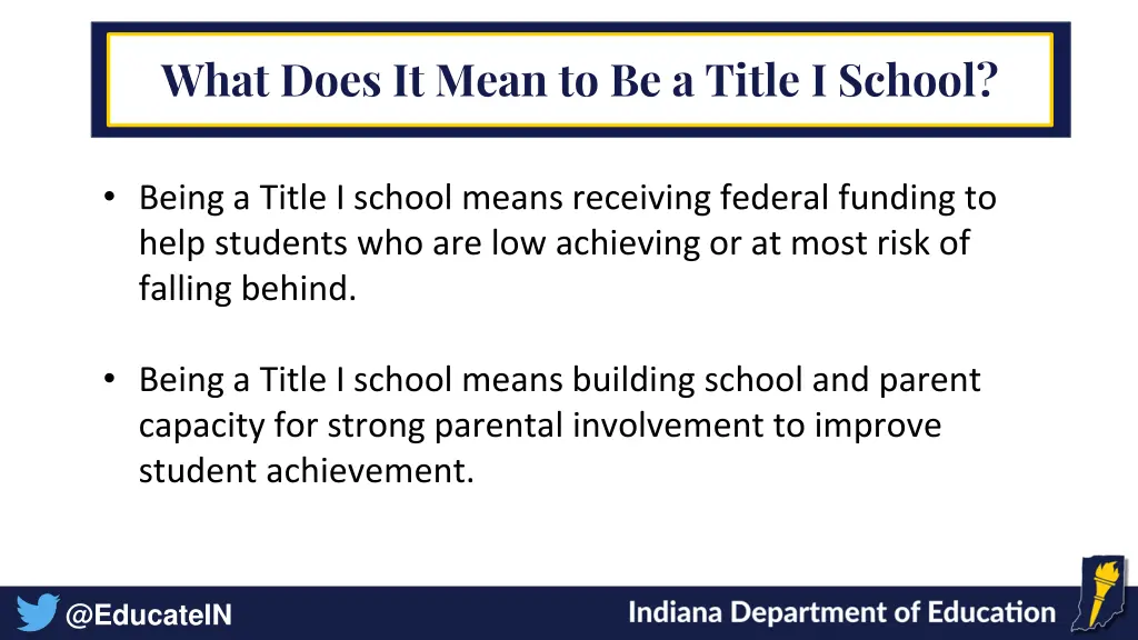 what does it mean to be a title i school