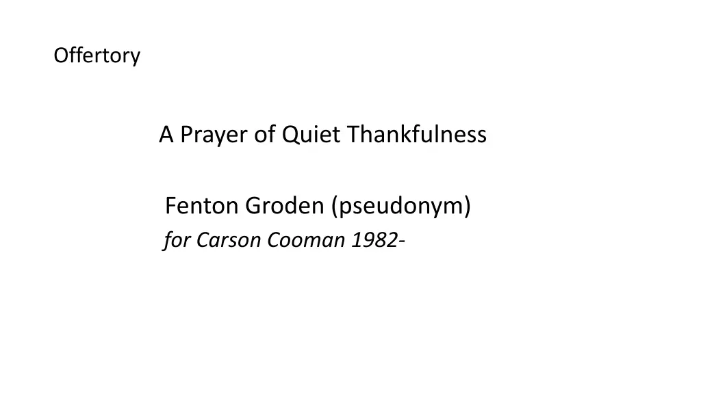 offertory
