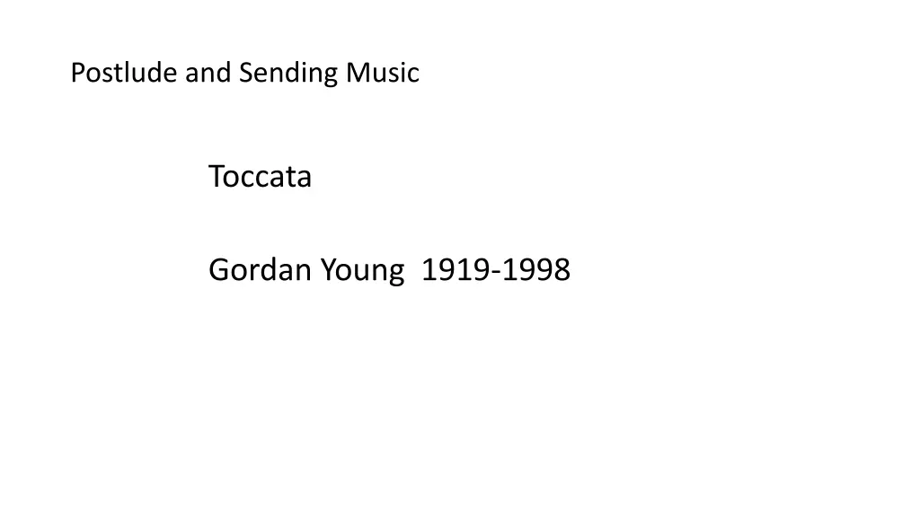 postlude and sending music