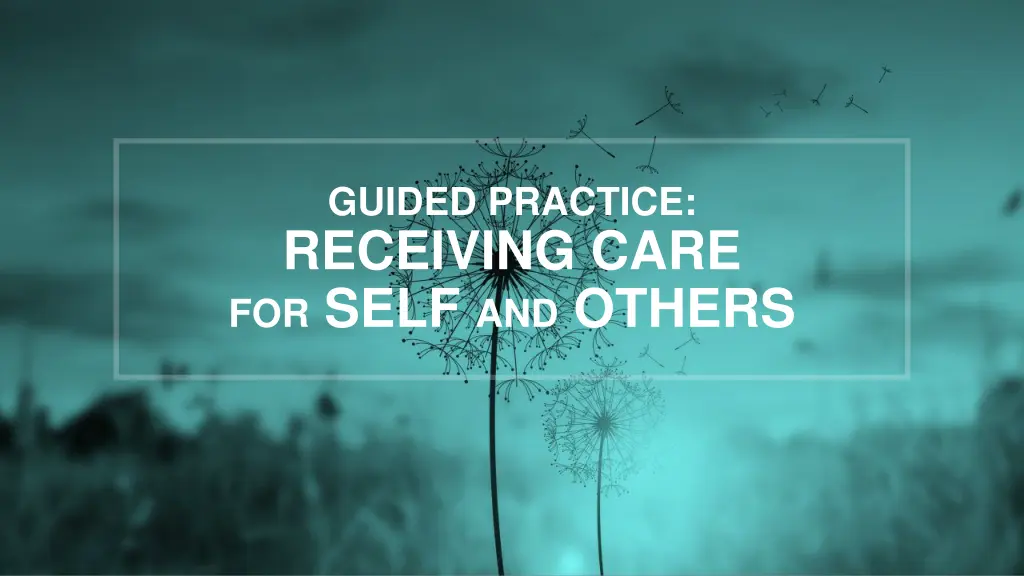 guided practice receiving care for self and others