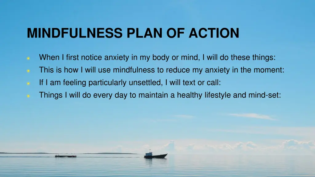 mindfulness plan of action