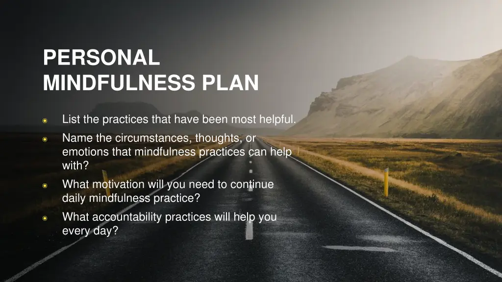 personal mindfulness plan
