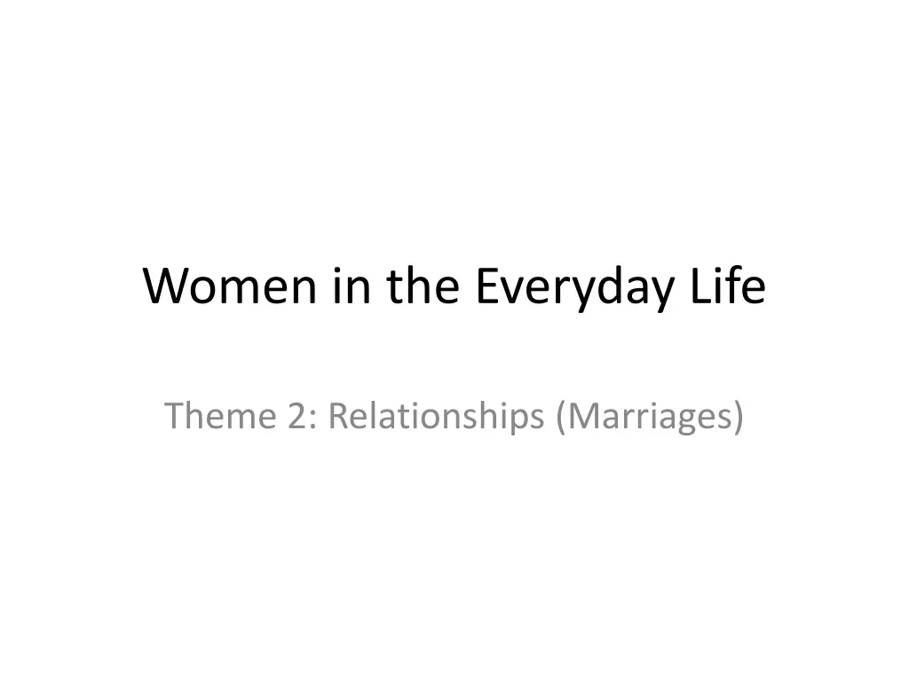 women in the everyday life