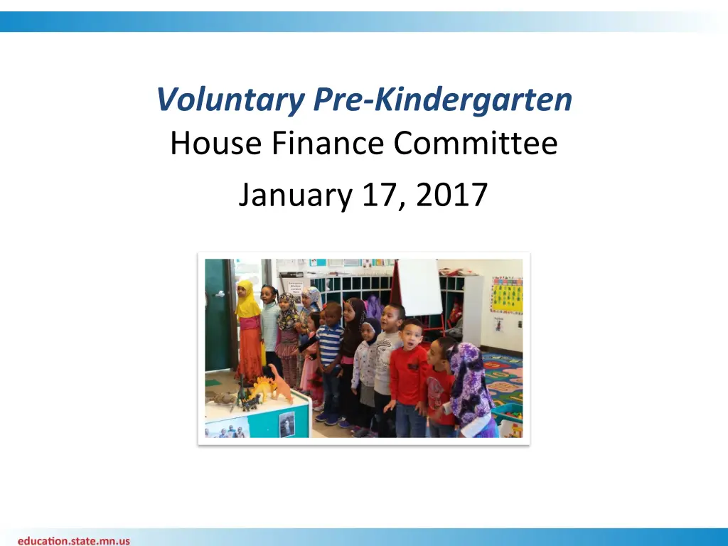 voluntary pre kindergarten house finance