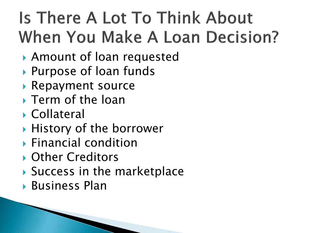 amount of loan requested purpose of loan funds