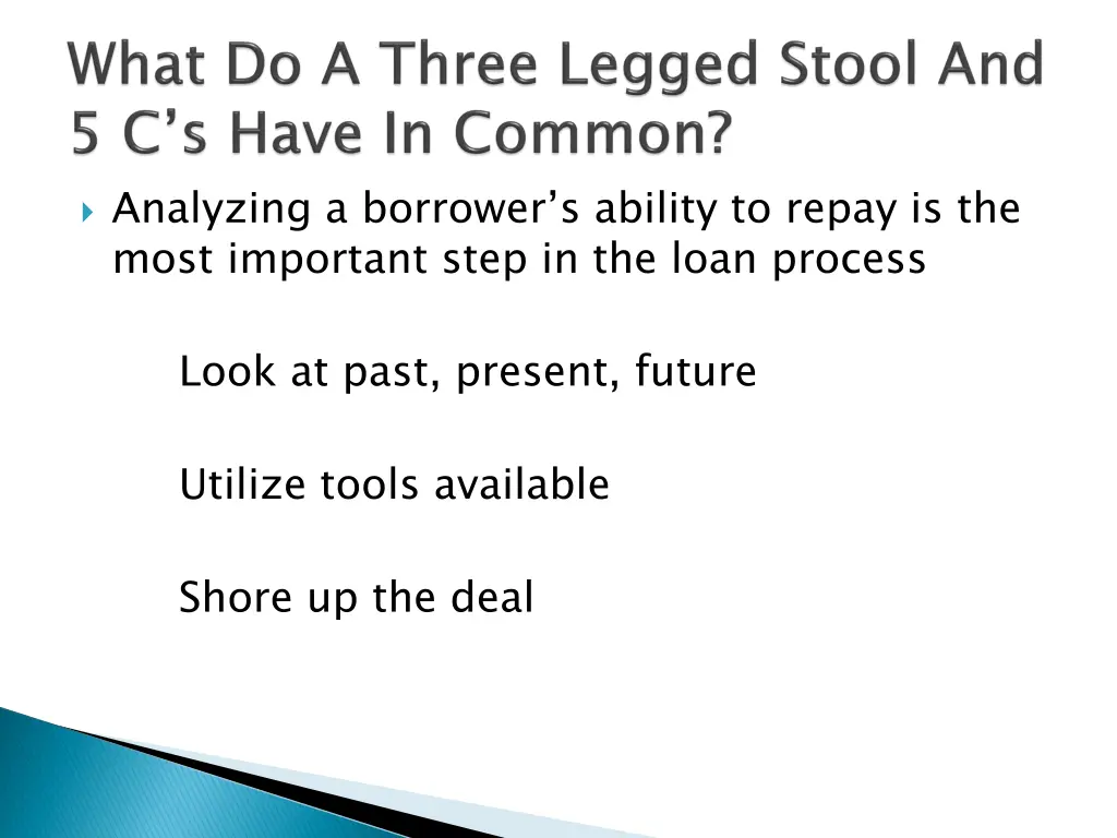 analyzing a borrower s ability to repay