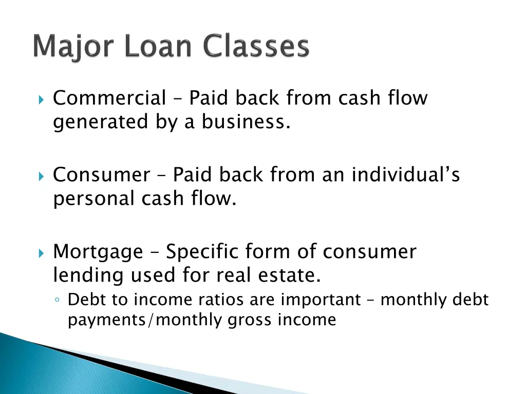 commercial paid back from cash flow generated 2