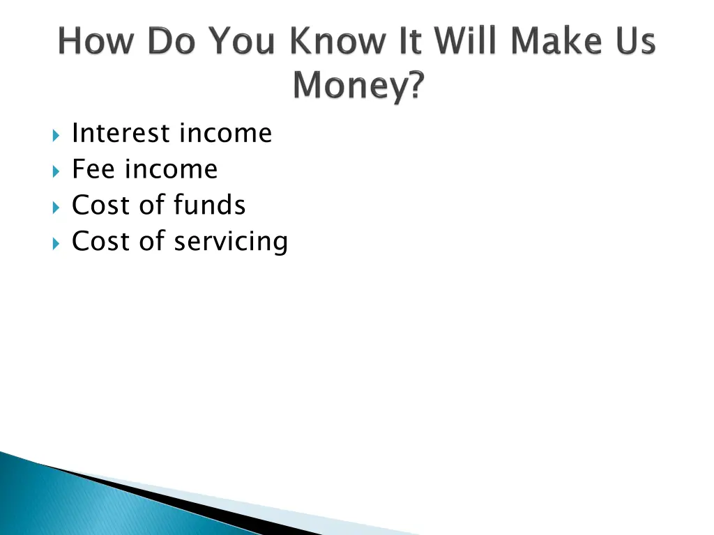interest income fee income cost of funds cost