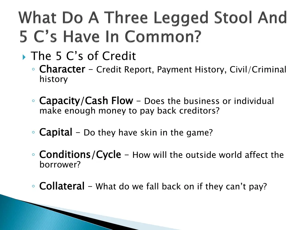 the 5 c s of credit character history