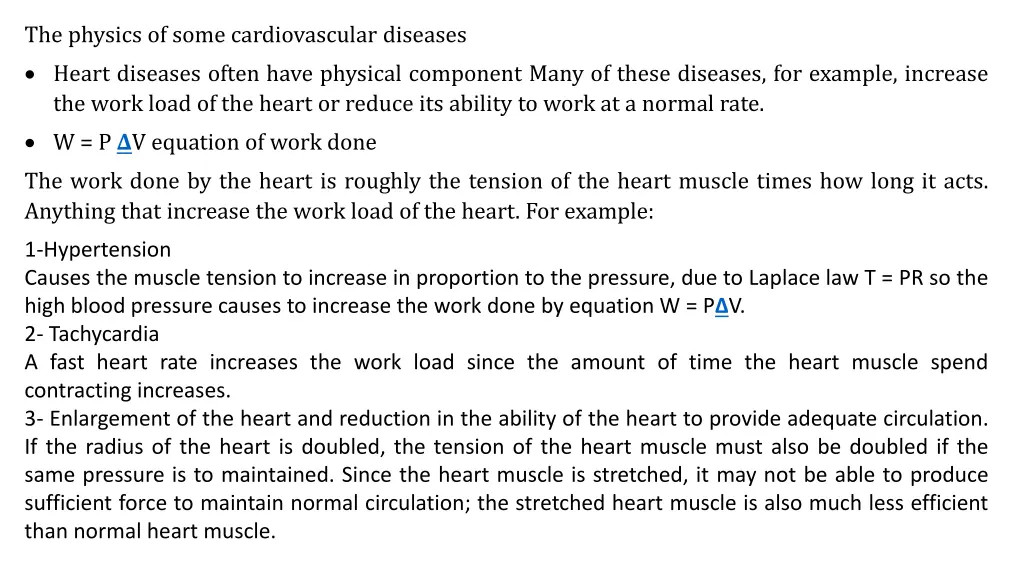 the physics of some cardiovascular diseases heart