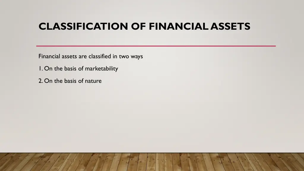 classification of financial assets