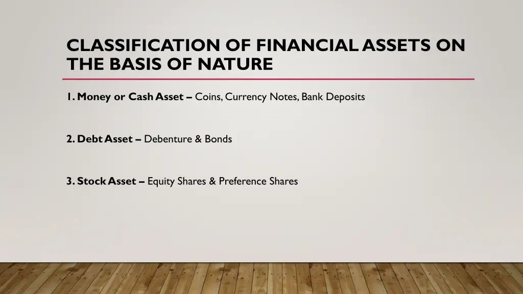 classification of financial assets on the basis 1