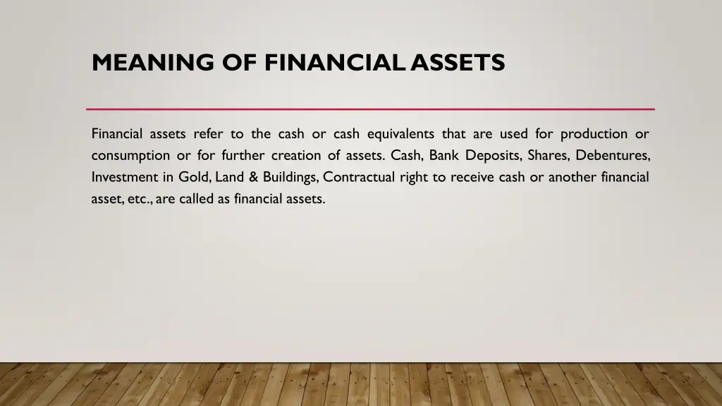 meaning of financial assets