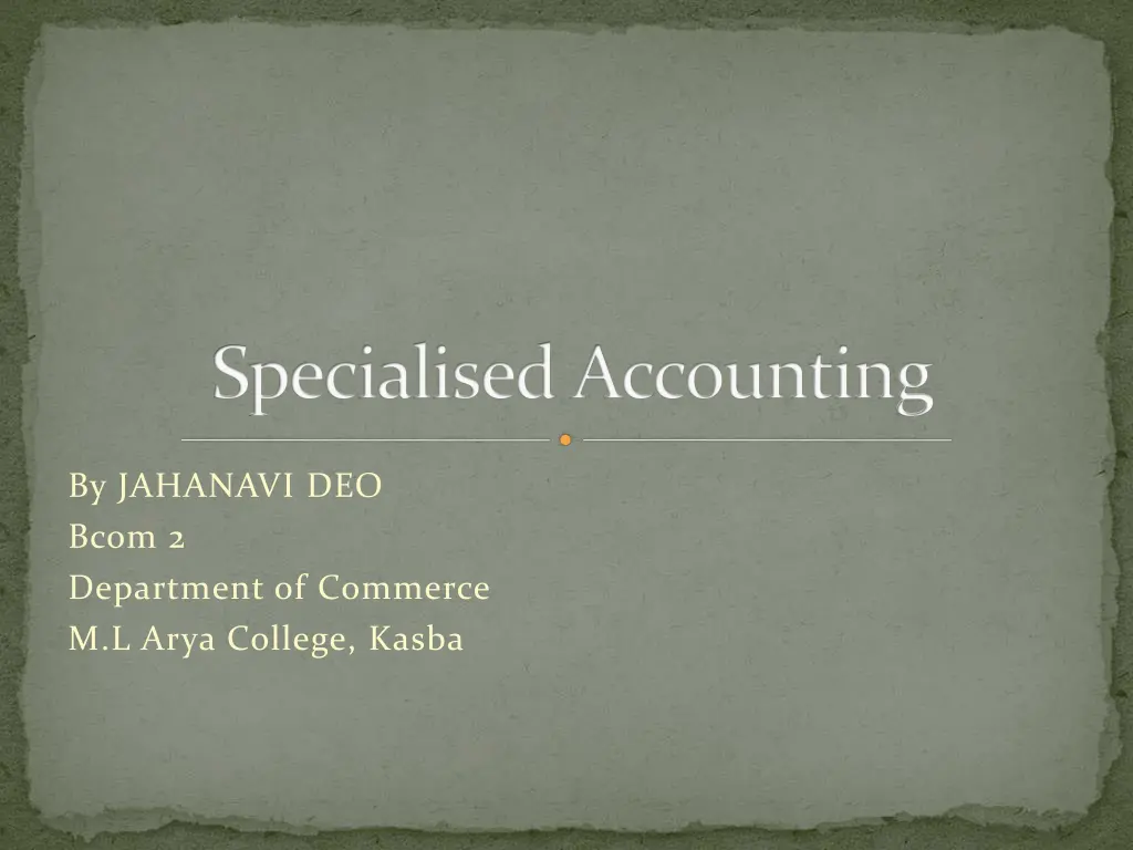 specialised accounting