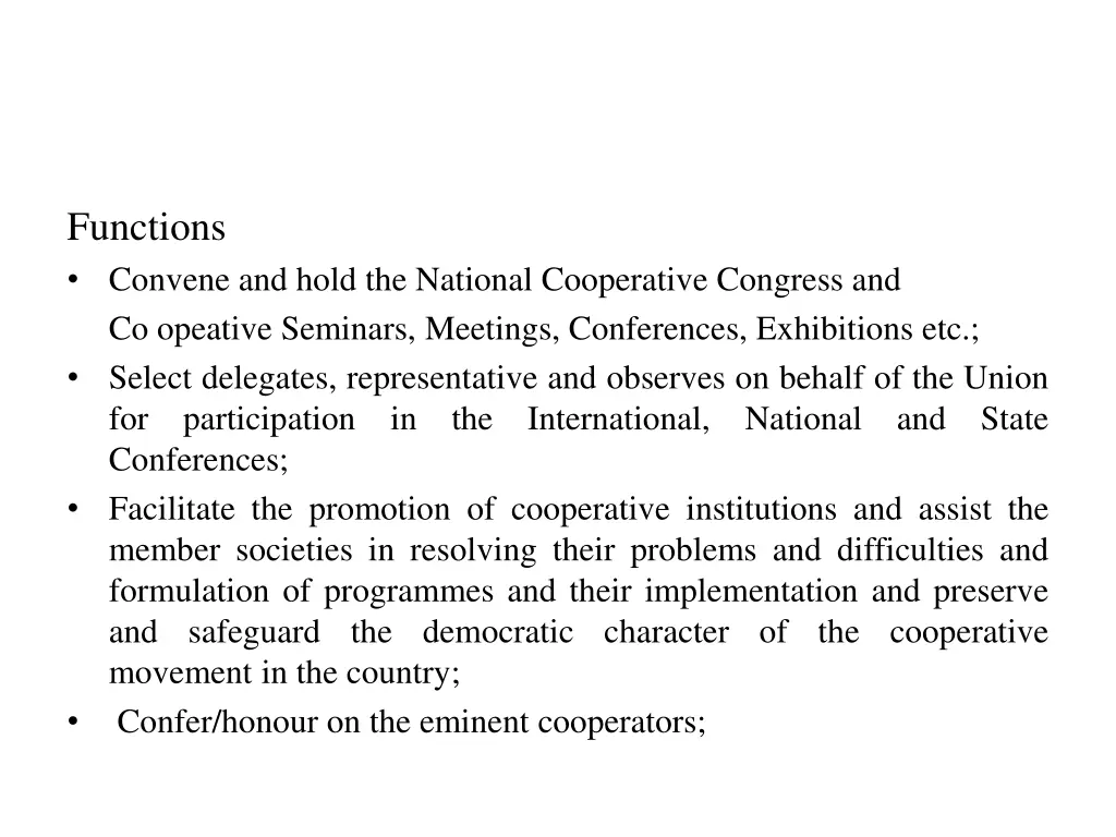 functions convene and hold the national