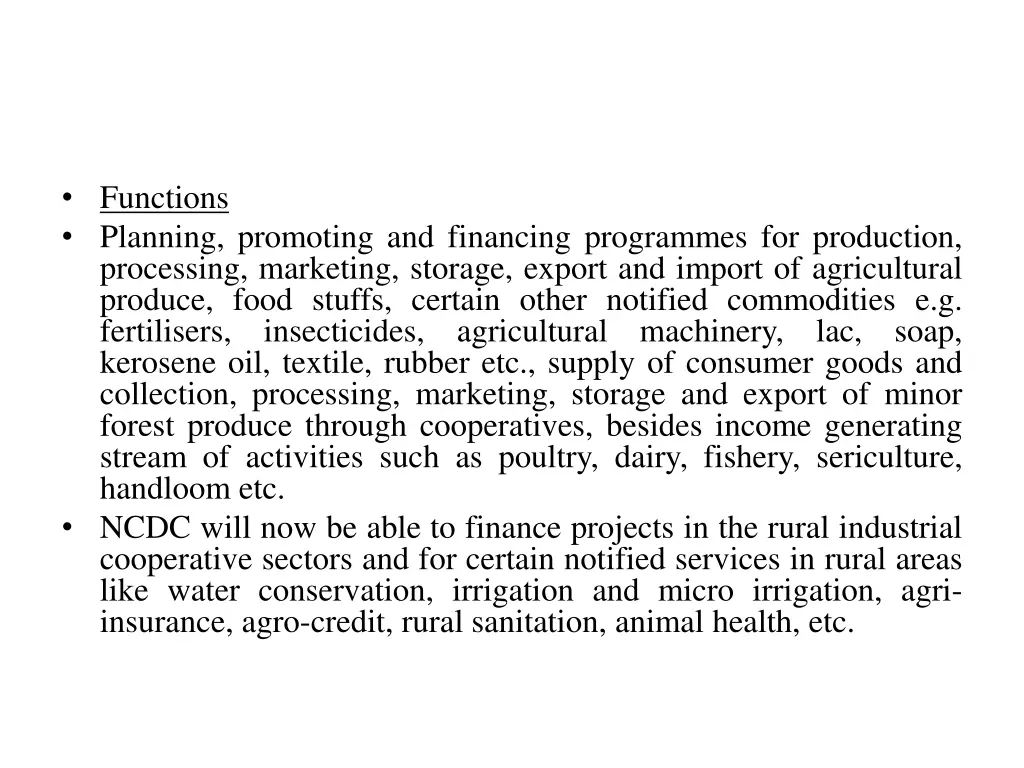 functions planning promoting and financing