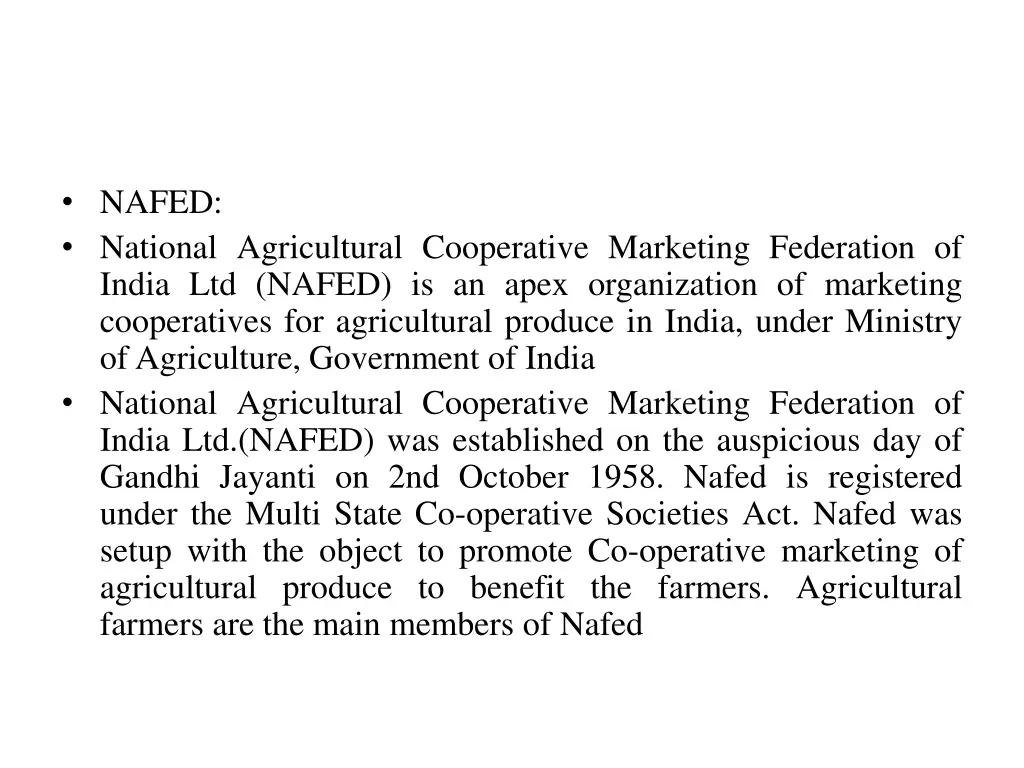 nafed national agricultural cooperative marketing