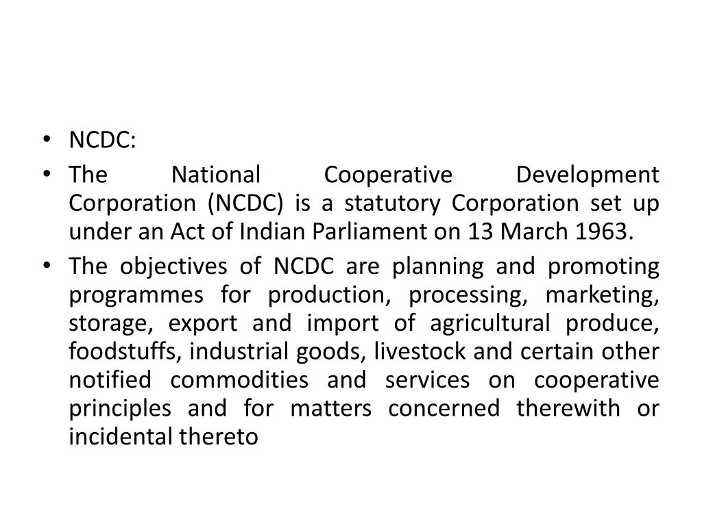 ncdc the corporation ncdc is a statutory