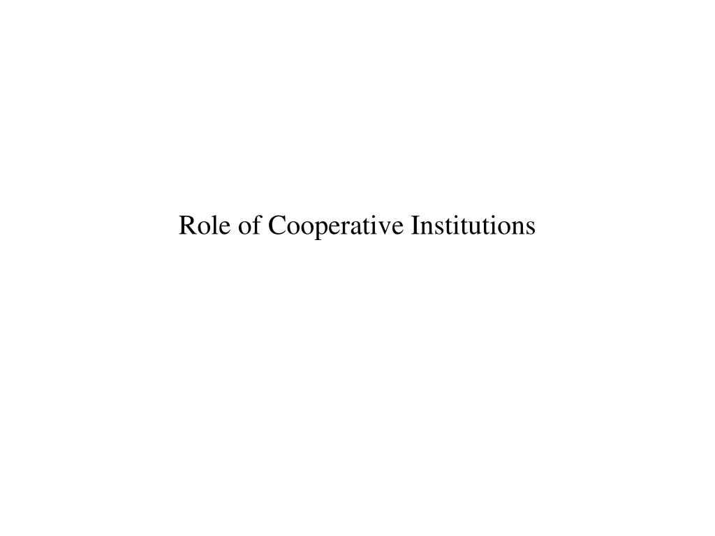 role of cooperative institutions