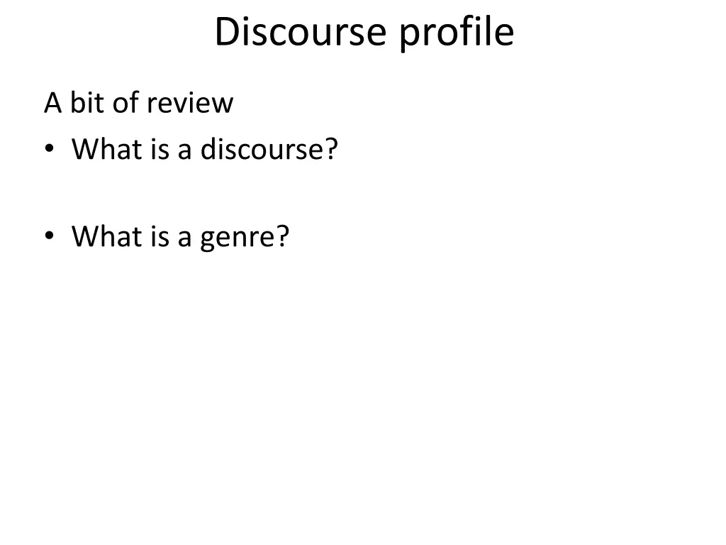 discourse profile