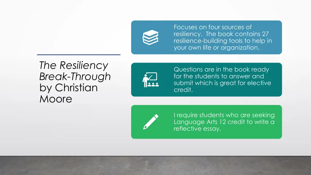 focuses on four sources of resiliency the book