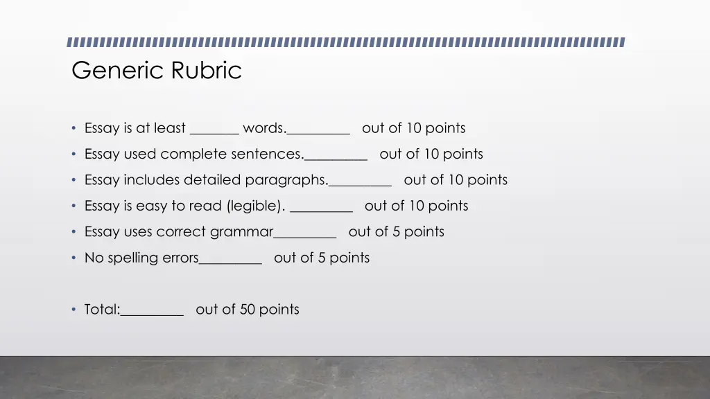 generic rubric