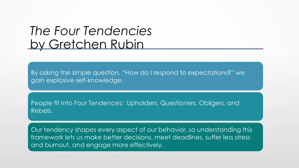 the four tendencies by gretchen rubin
