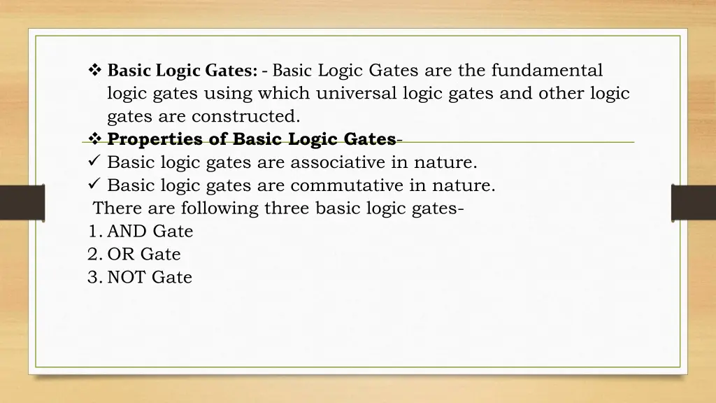 basic logic gates basic logic gates
