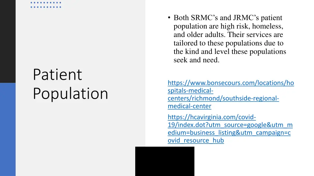 both srmc s and jrmc s patient population