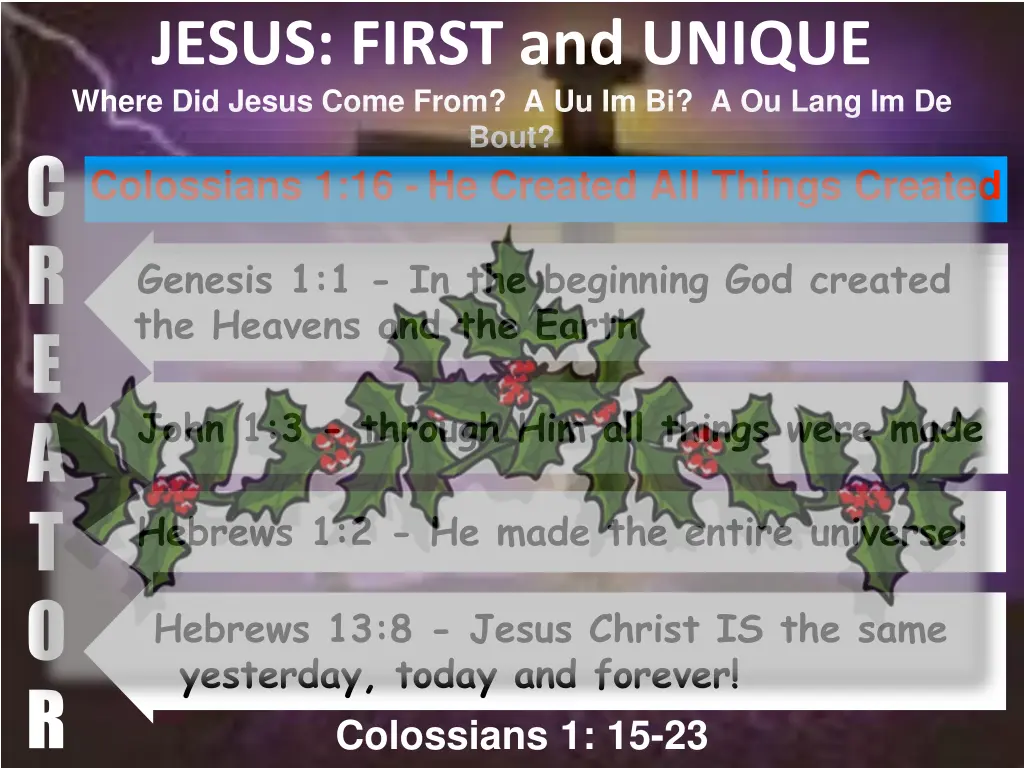 jesus first and unique where did jesus come from 1