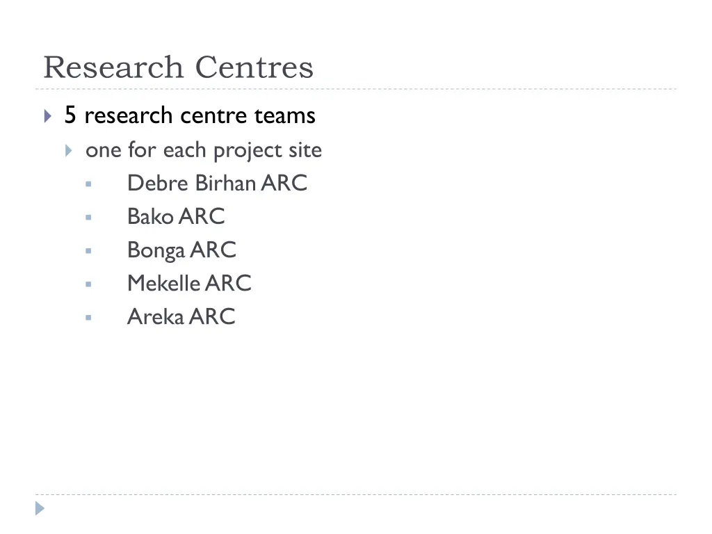 research centres