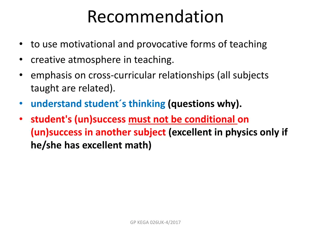recommendation