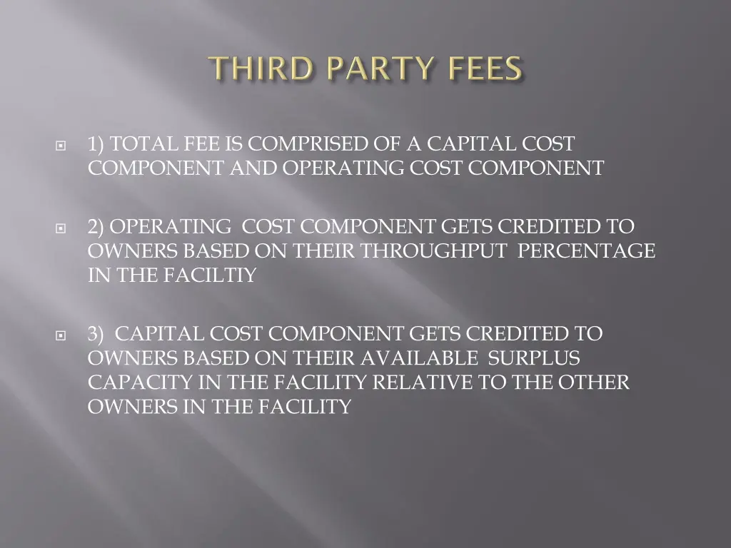 1 total fee is comprised of a capital cost