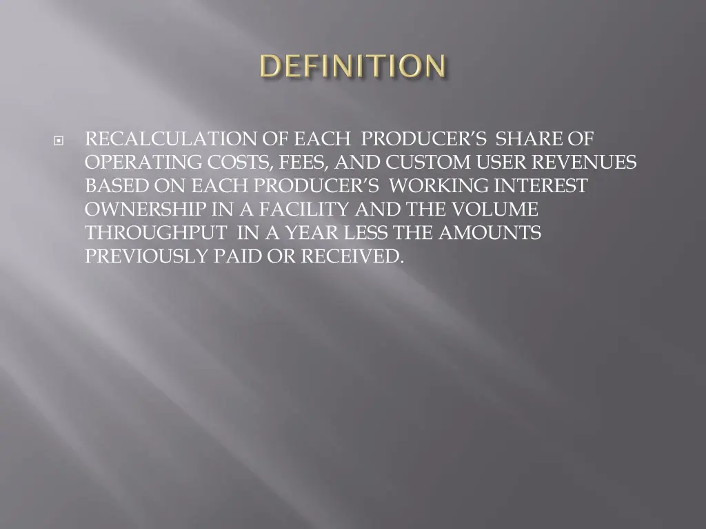 recalculation of each producer s share