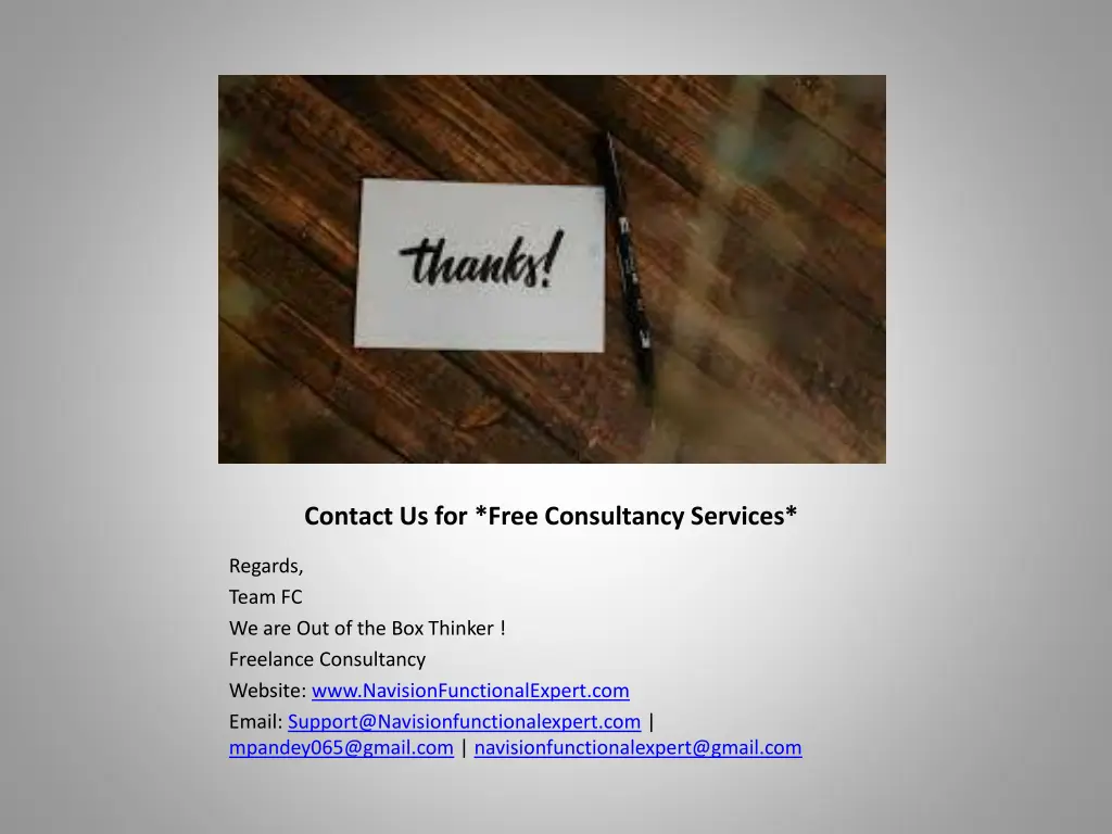 contact us for free consultancy services