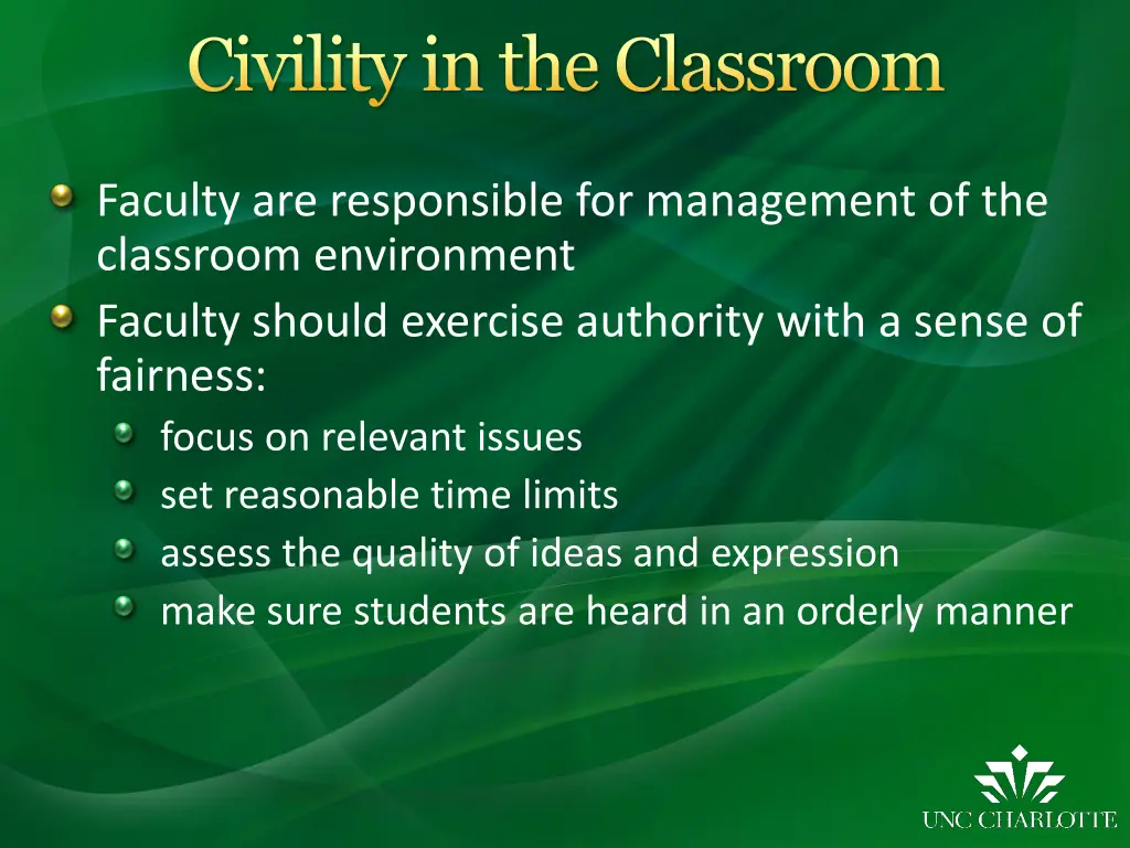 civility in the classroom