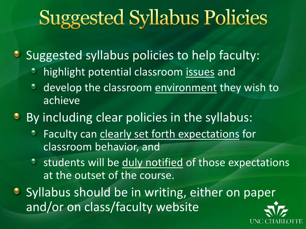 suggested syllabus policies