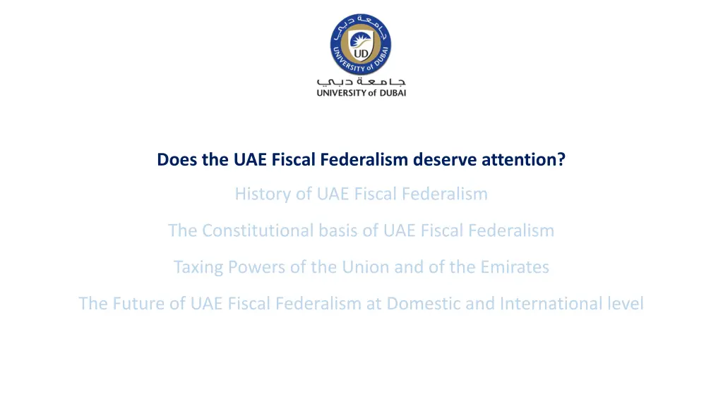 does the uae fiscal federalism deserve attention 1