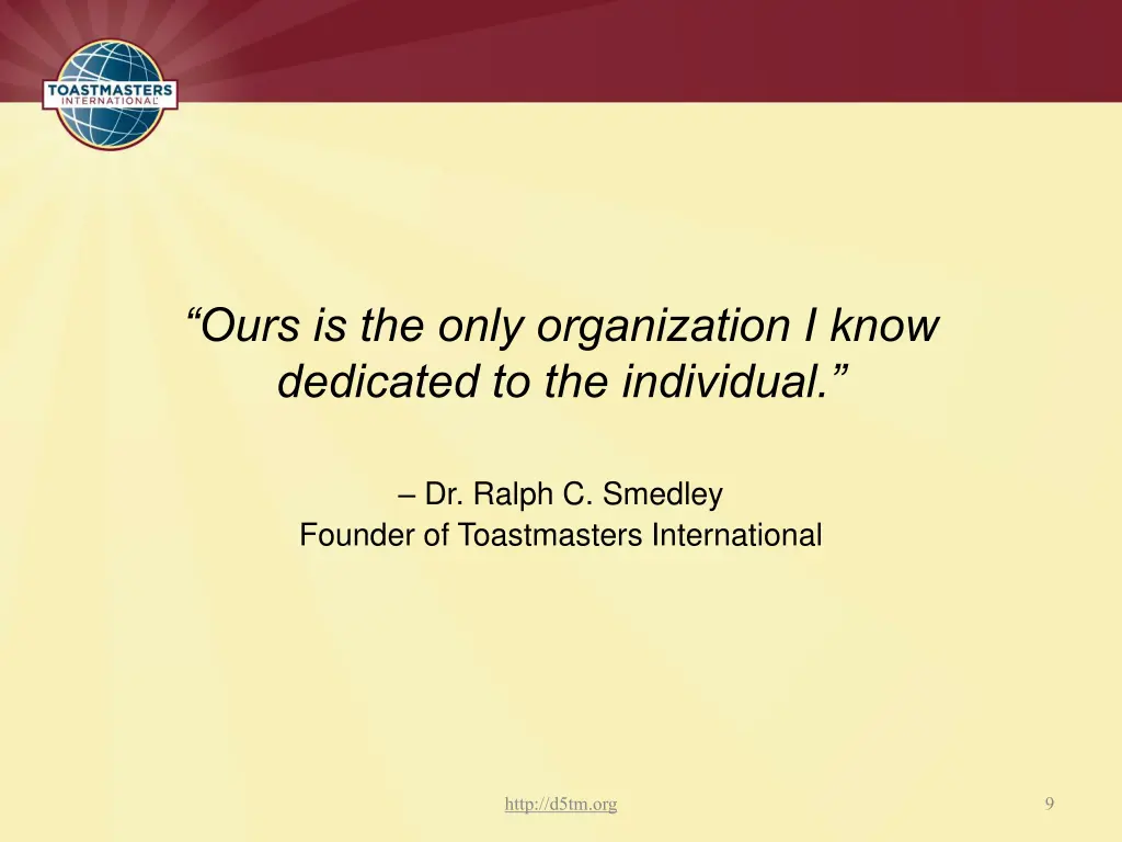 ours is the only organization i know dedicated
