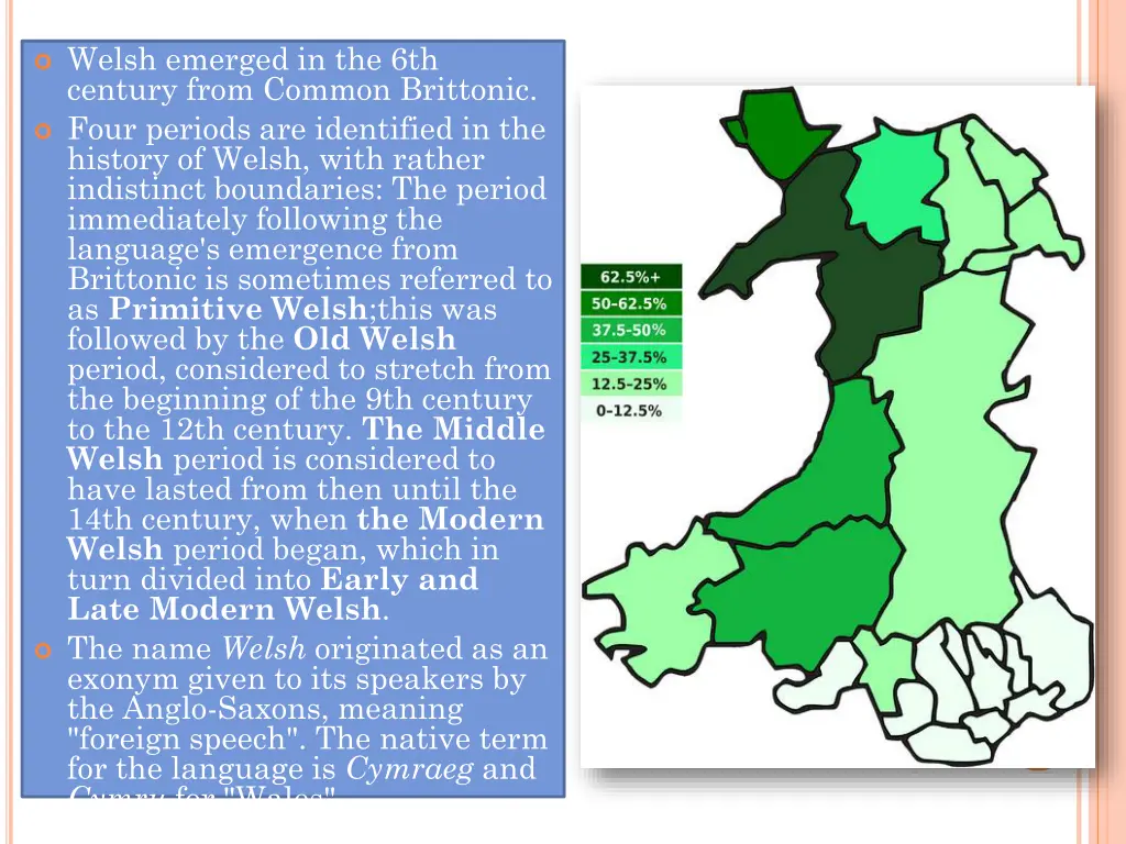 welsh emerged in the 6th century from common