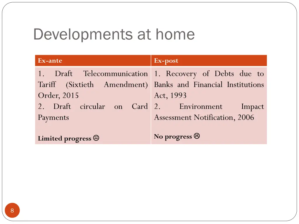 developments at home