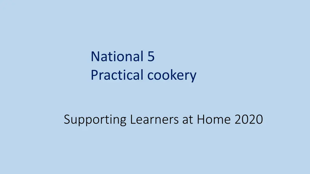 national 5 practical cookery