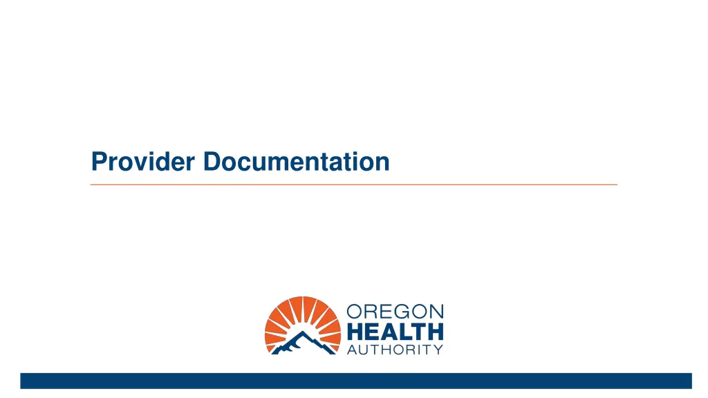 provider documentation