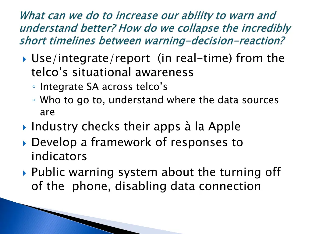 use integrate report in real time from the telco