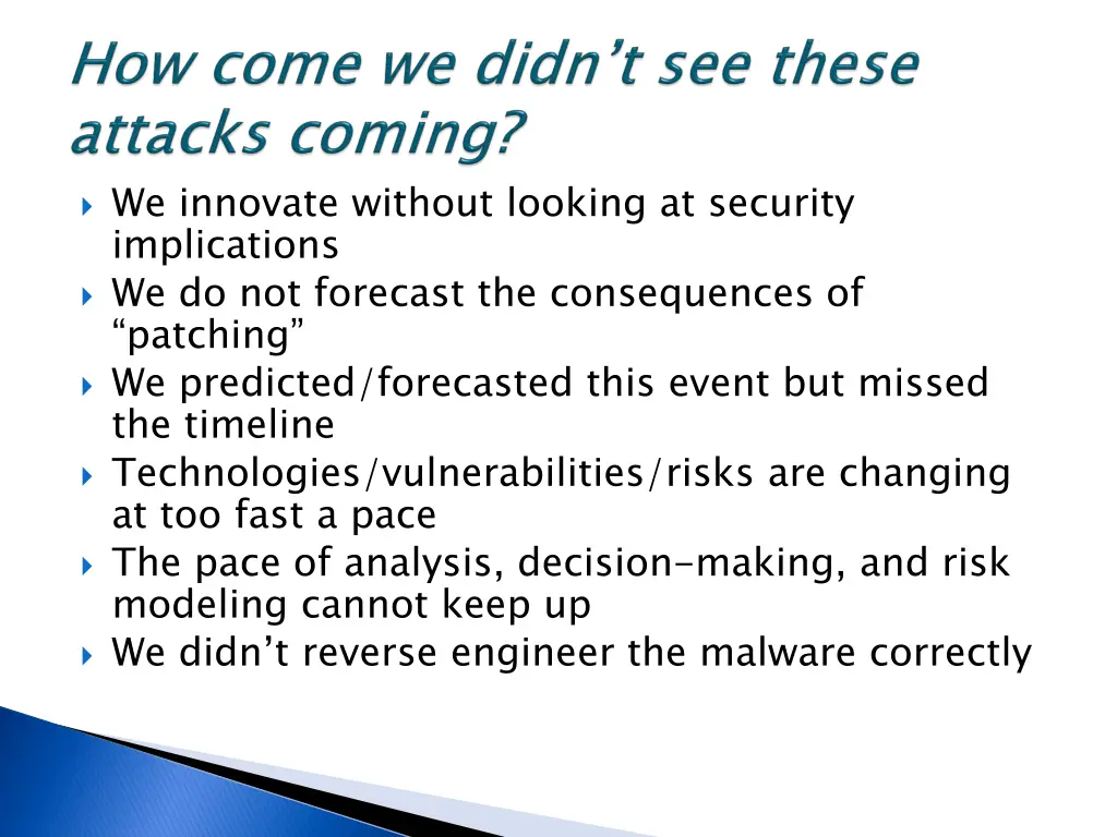 we innovate without looking at security